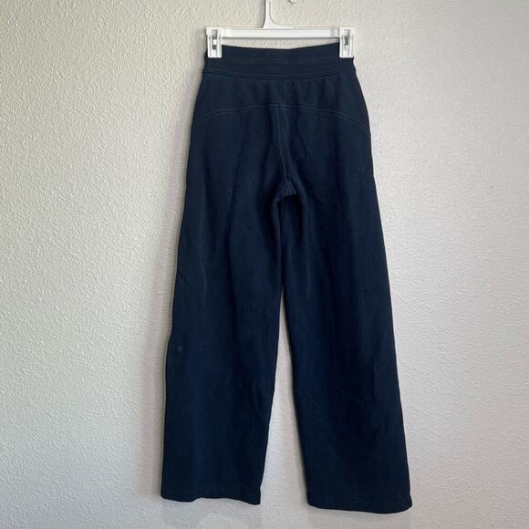 Lululemon Scuba Mid-Rise Wide-Leg Sweat Pant *Full Length Size 0 Navy Blue - Picture 7 of 10